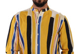 Shirt Henley à rayures jaune élégant