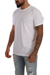 Elegant White Cotton Crewneck Tee