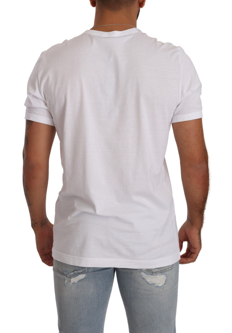 T-shirt d'élégant coton blanc en coton blanc