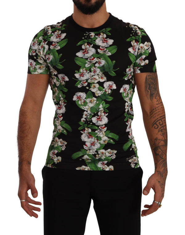 Elegantes Blumencrewneck -T -Shirt für Männer