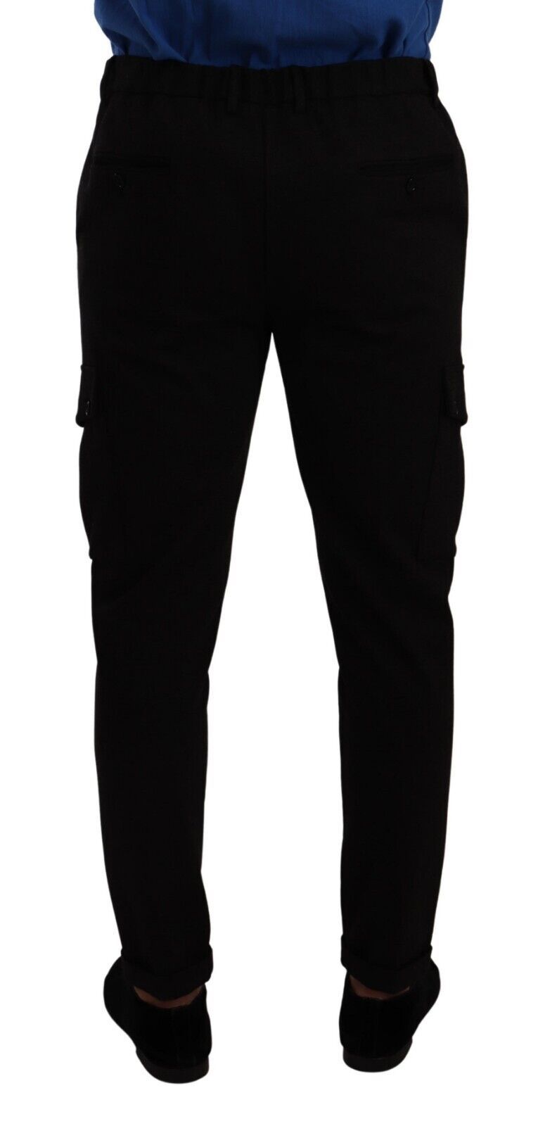 Elegantes pantalones de carga negros delgados