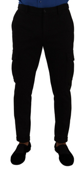 Eleganti pantaloni da carico Black Slim Fit