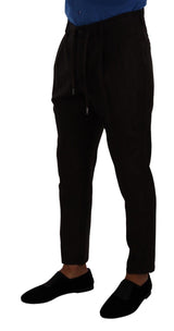 Pantalon de jogger en laine bordeaux élégant