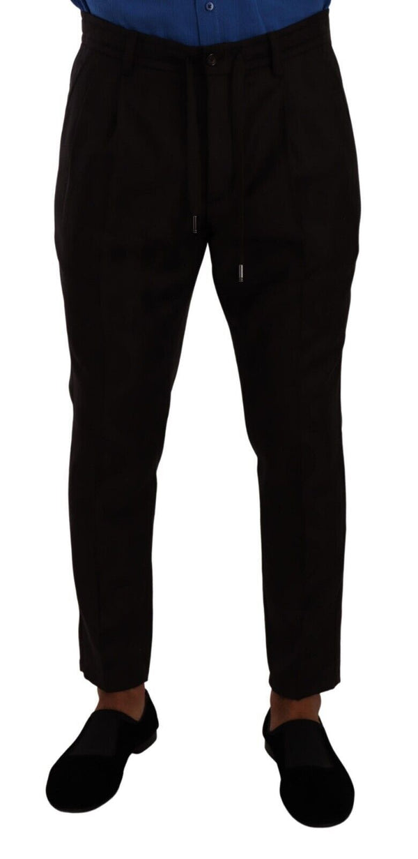 Eleganti pantaloni da jogger di lana bordeaux