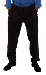 Eleganti jogger di cotone bordeaux