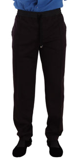 Eleganti jogger di cotone bordeaux