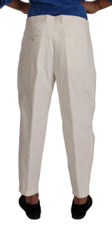 Eleganti pantaloni da abbigliamento in cotone bianco