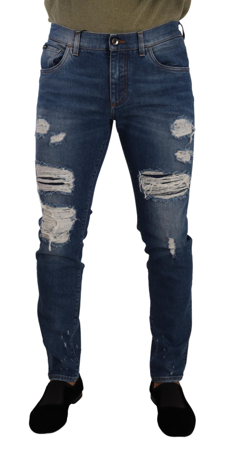 Elegante verzweifelte schlanke Fit Denim Jeans