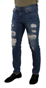 Elegante verzweifelte schlanke Fit Denim Jeans