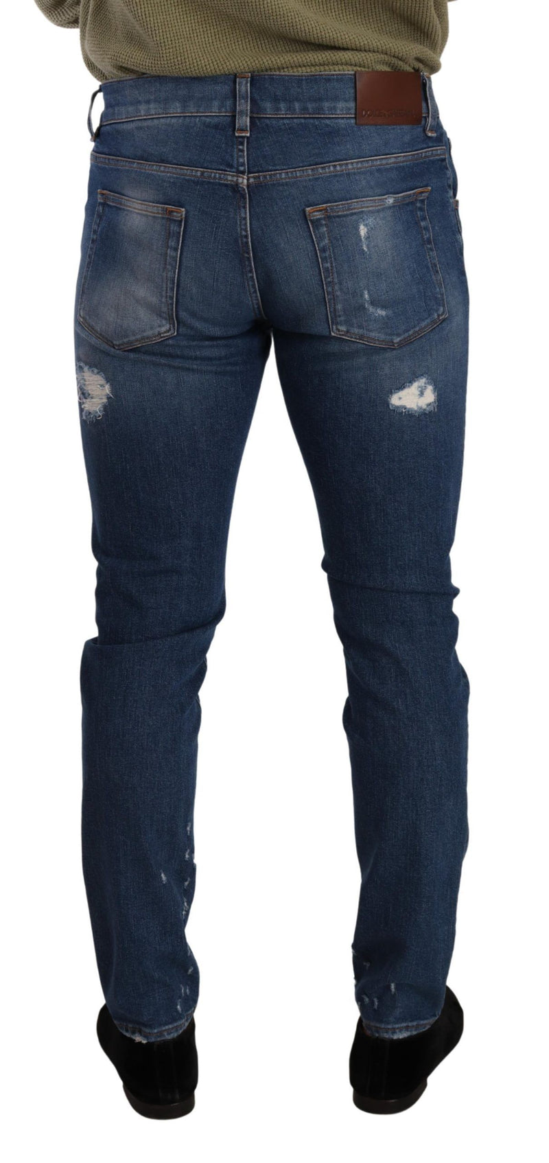 Elegante verzweifelte schlanke Fit Denim Jeans