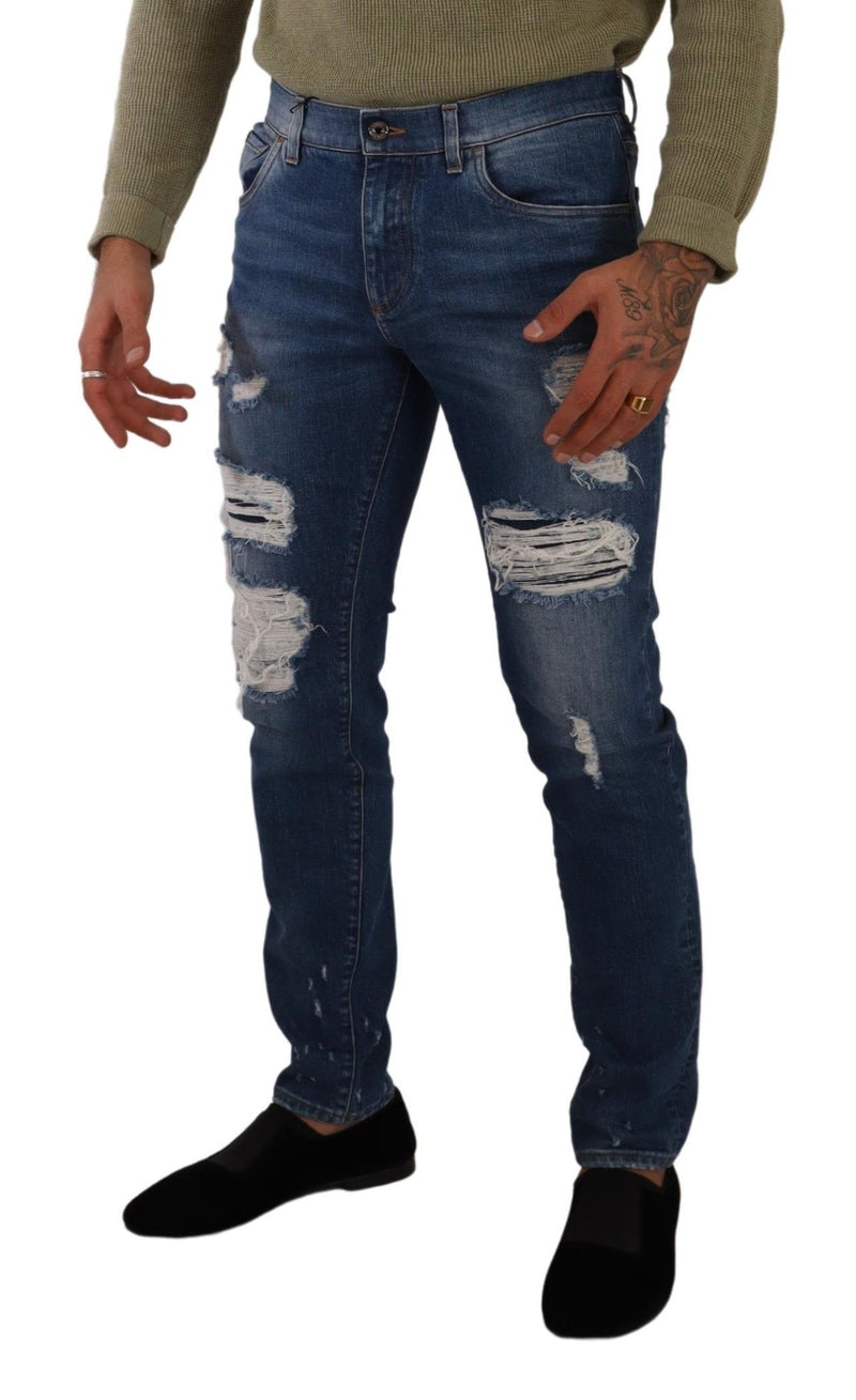 Elegante verzweifelte schlanke Fit Denim Jeans