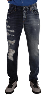 Jeans en jean en lambeaux chics