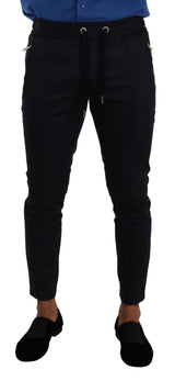 Pantalon de jogging skinny bleu foncé élégant