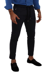 Pantalon de jogging skinny bleu foncé élégant