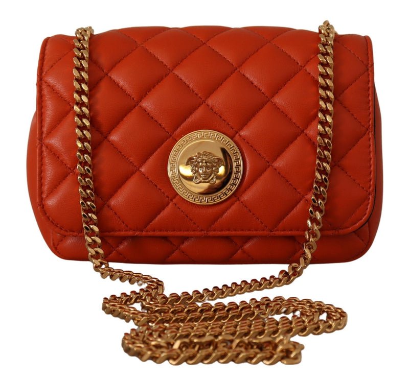 Elegante bolso de cuero rojo de cuero Nappa Crossbody