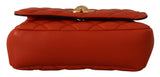 Elegante bolso de cuero rojo de cuero Nappa Crossbody