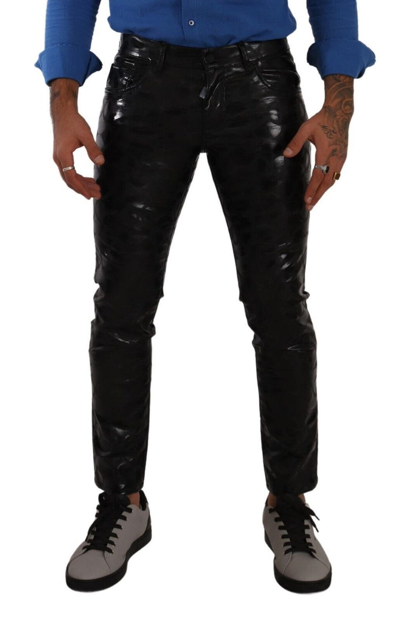 Pantalon skinny du logo noir élégant