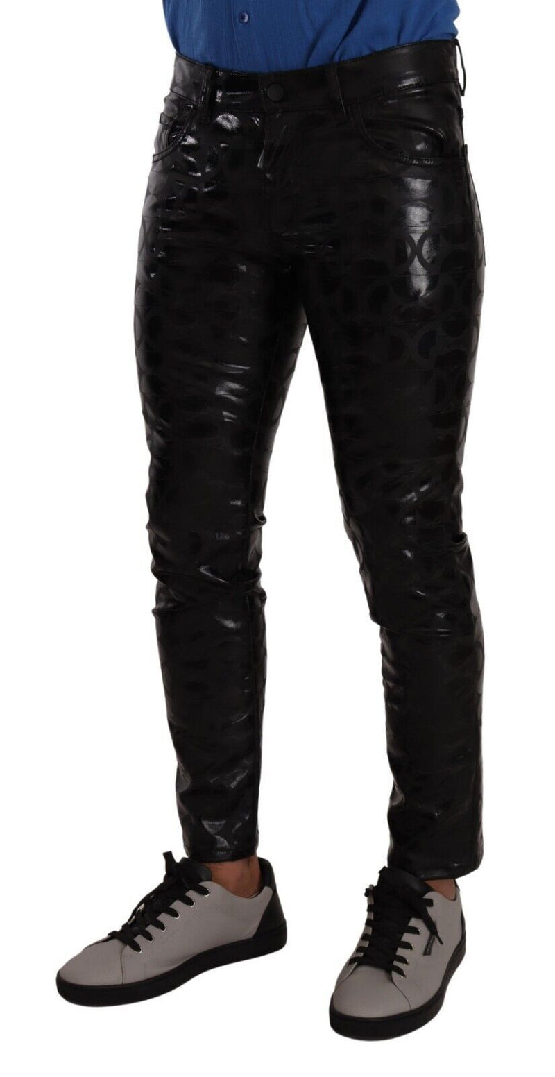 Pantalon skinny du logo noir élégant