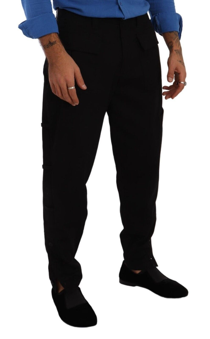 Pantaloni da carico nero chic con comfort elastico