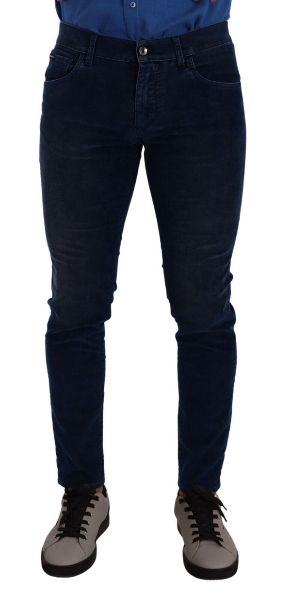 Schlanke dunkelblaue schlanke Fit -Jeans