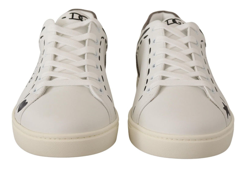 Elegantes zapatillas de deporte casual de cuero blanco