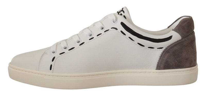 Elegantes zapatillas de deporte casual de cuero blanco