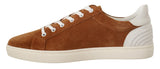 Eleganti sneaker in pelle bicolore