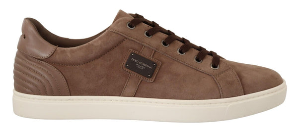 Eleganti sneaker in pelle marrone per uomini