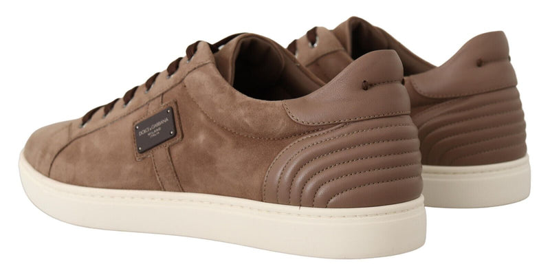 Eleganti sneaker in pelle marrone per uomini