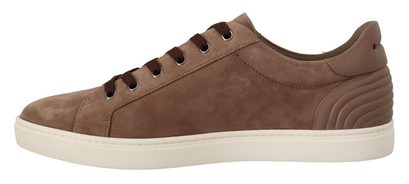 Eleganti sneaker in pelle marrone per uomini