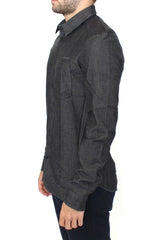 Elegante camicia casual in denim grigio