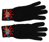 Gants de laine vierge noire élégants