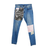 Abstrakte Patchwork -Männer -Designerjeans