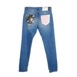 Patchwork astratto jeans designer maschile