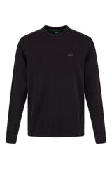 Elegant Black Cotton Round Neck Sweatshirt