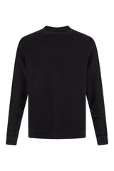 Elegant Black Cotton Round Neck Sweatshirt