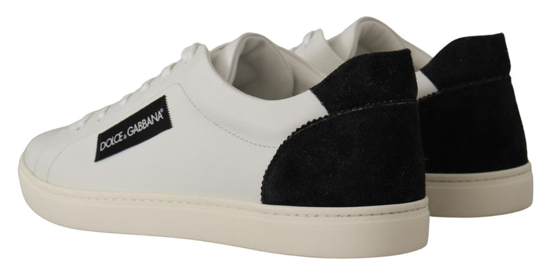 Eleganti sneaker in pelle bianca bassa