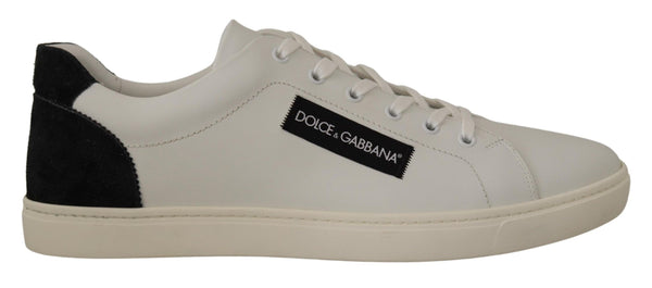 Eleganti sneaker in pelle bianca bassa