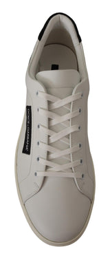 Eleganti sneaker in pelle bianca bassa