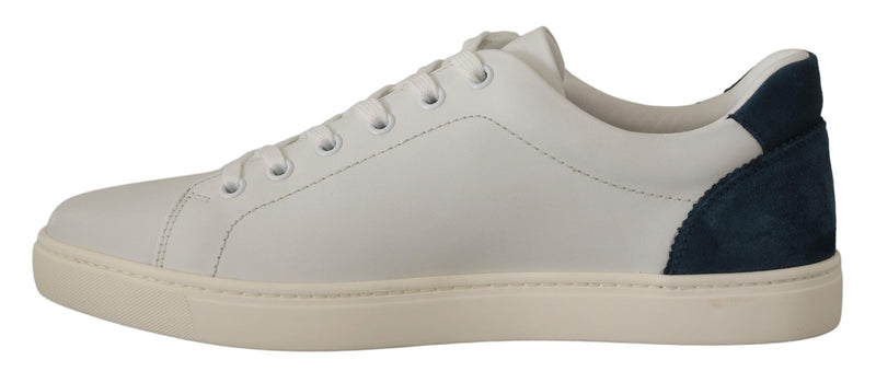 Chic White Leder Low-Top-Turnschuhe