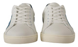 Chic White Leder Low-Top-Turnschuhe