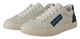 Chic White Leder Low-Top-Turnschuhe