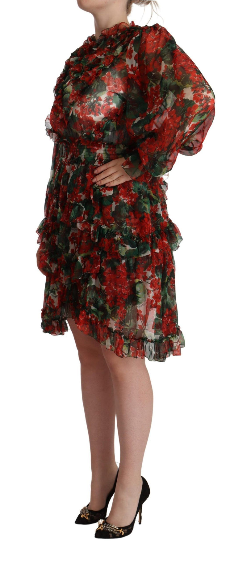 Robe haute de soie en soie florale