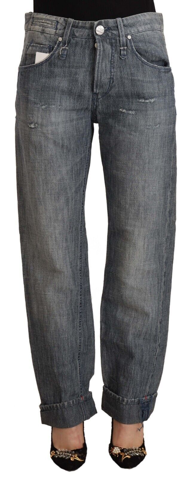 Jeans de corte recto grey gris elegantes