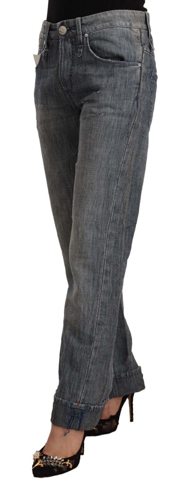 Jeans de corte recto grey gris elegantes