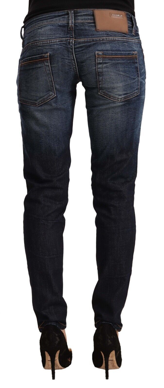 Schicke taillen dünne Denim -Jeans mit niedriger Taille