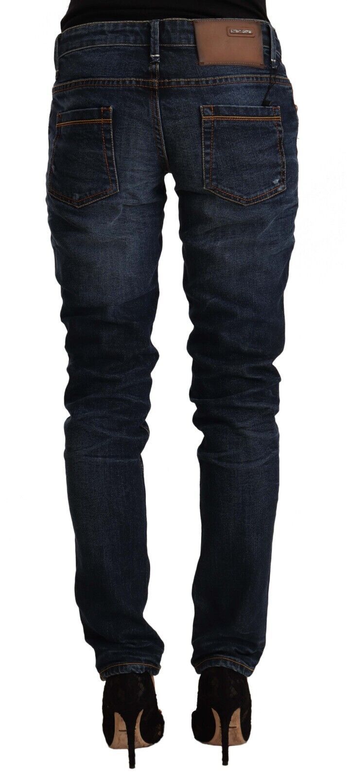 Denim lavado azul elegante de Fit Slim Fit