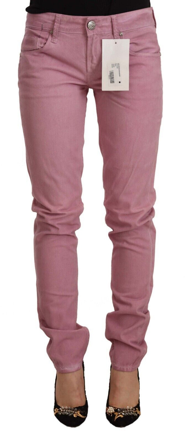 Eleganti jeans in denim rosa slim fit