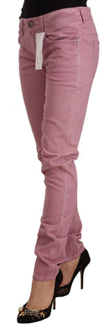 Elegante rosa schlanke Fit -Jeans Jeans