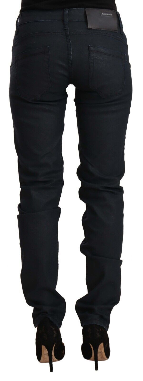 Chic Low Waist Skinny Black Denim